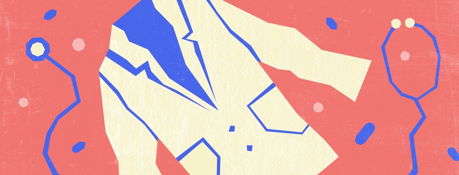 Doctor's white coat and stethoscope