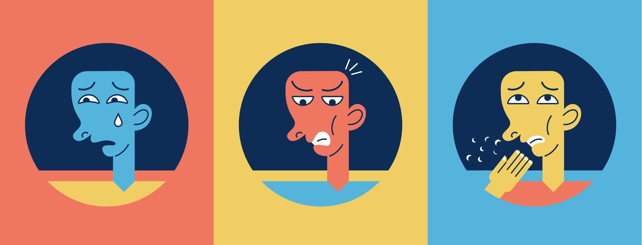A man with a range of emotions; sadness, anger, worry.