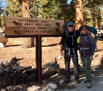 Man and women backpacking in nature