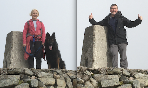 Tony and his wife at the top of the mountain 