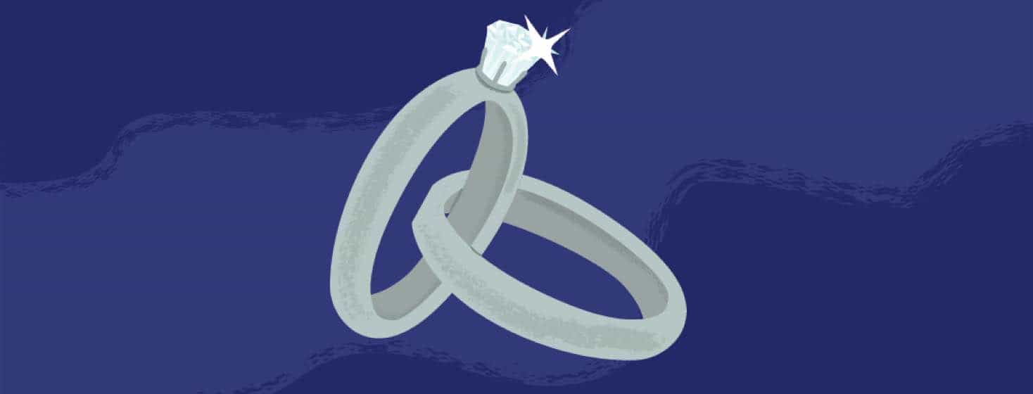 Wedding rings intertwined