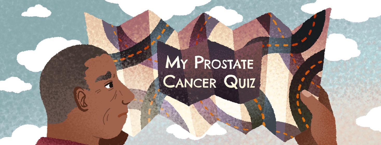 A man looks at a map with "My Prostate Cancer" written on it.