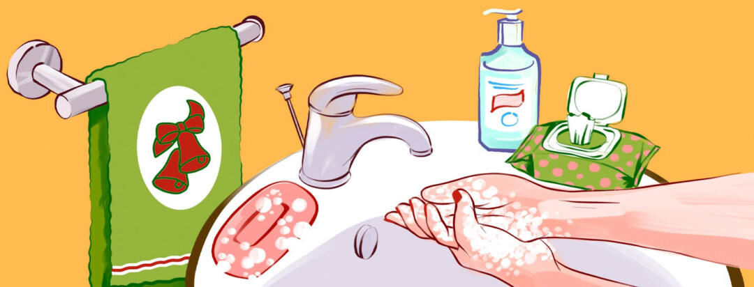caregiving during the holidays washing their hands