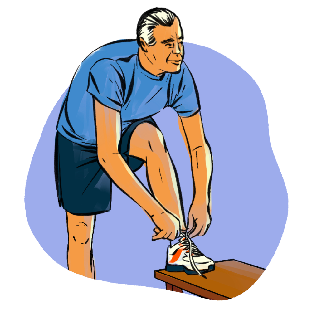 A man getting ready for a run